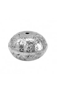 Metal bead disc flower 21x14mm Antique silver